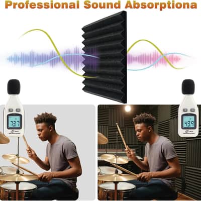 96-Pack Acoustic Foam Panels – 12" x 12" Sound Absorbing Studio Panels image 3