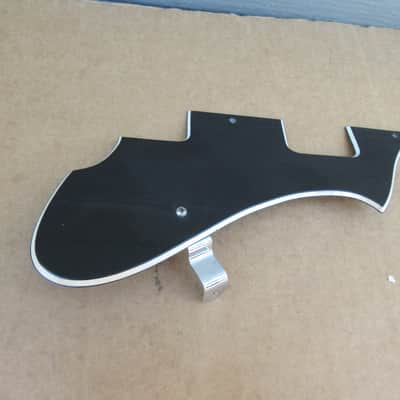 1960s Teisco Black Guitar Pickguard W Bracket Semi Hollow Archtop image 4