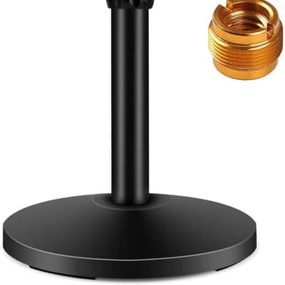 Desktop Microphone Stand, Upgraded Adjustable Table Mic Stand with Mic Clip and 5/8" Male to 3/8" Female Screw for Blue Yeti Snowball Spark & Other Microphone image 1