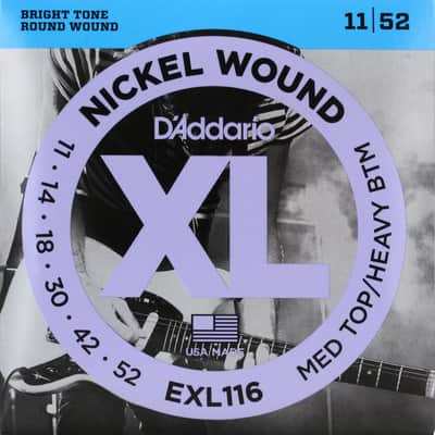 D'Addario EXL116 Nickel Wound Electric Strings, Medium Top/Heavy Bottom, 11-52 image 1