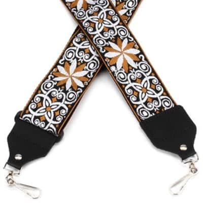 Levy's M10HT 2-inch Jacquard Weave Banjo Strap - Yellow and White Floral image 2