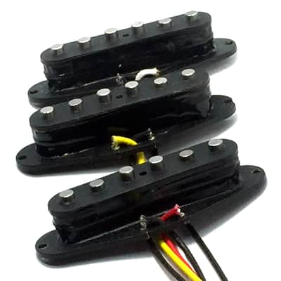Pure Noiseless AlNiCo Strat Pickup Set, Deluxe Noise Free Design ~ Single Coil SSS Pickup Set, Black Covers image 3