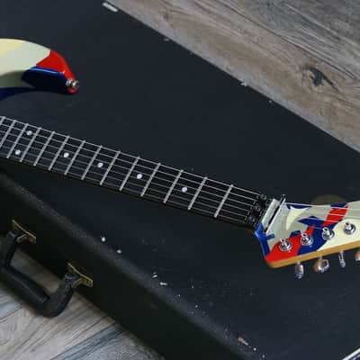 Vintage Signed Twice! ESP Kamikaze II George Lynch Signature 1988 Blue Camo + OHSC image 3