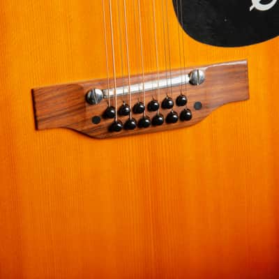 Epiphone FT-160 Texan-12 Sunburst 12-String Acoustic Guitar MIJ 1970s Pre-Owned image 6