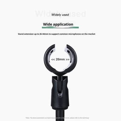 Desktop Microphone Stand, Upgraded Adjustable Table Mic Stand with Mic Clip and 5/8" Male to 3/8" Female Screw image 2