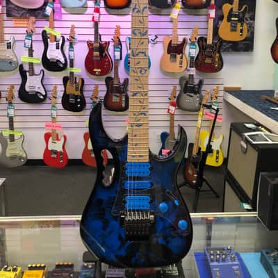 Ibanez Steve Vai Signature Premium Series Jem77 Blue Floral, Maple Fingerboard with Gigbag image 2