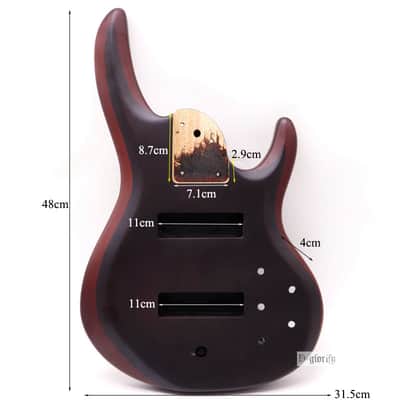 hickory skin electric bass guitar body image 5