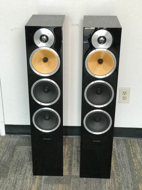 B&W Bowers and Wilkins CM9 Floor standing Speakers Piano Black Pair image 1