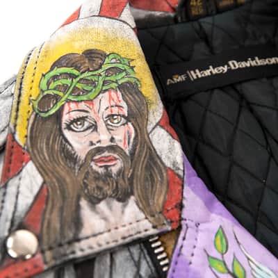 Custom John Mellencamp Tattooed Leather Jacket 1980s Multi image 5