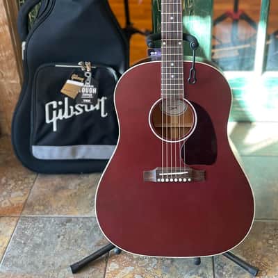 Gibson J-45 Special Acoustic Electric Guitar in Satin Wine Red w/ Gibson Case image 1