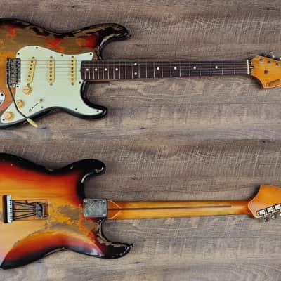 MyDream Partcaster Custom Built - Heavy Relic Sunburst SRV A2 CBS image 2