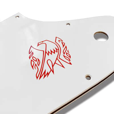 White 3 Ply Pickguard for 2007-2019 Gibson Firebird Reverse Style Made in USA + Red Decal & Screws image 3