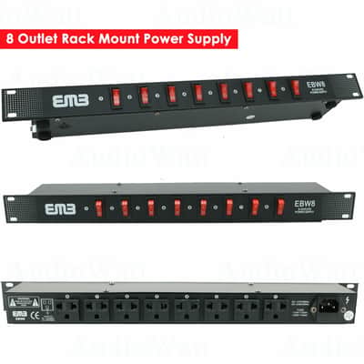 Pyle Pro 8 Outlet Rack Mount Power Supply Center with Each Outlet Switch image 2