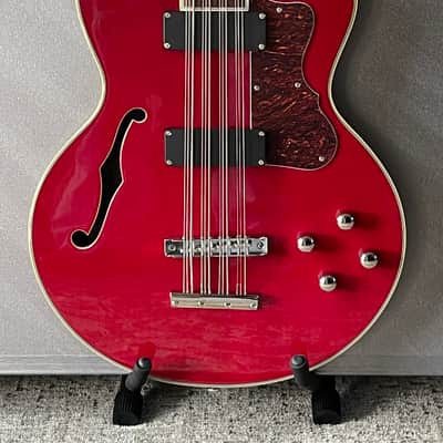 Waterstone 20th Anniversary TP-12 bass guitar 2022 Trans Scarlet (GBR) image 1