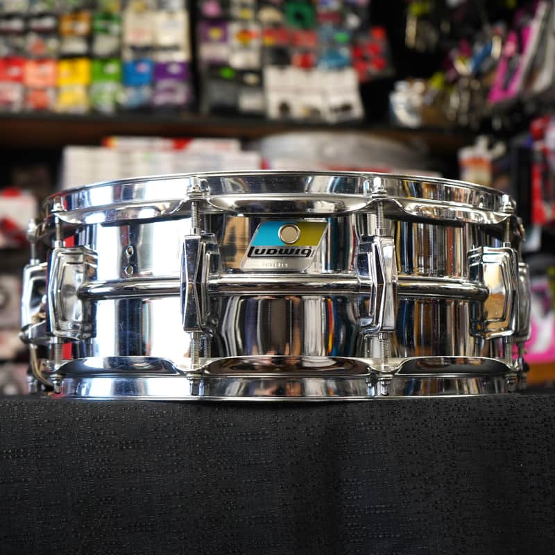 Vintage 1980s Ludwig USA Supraphonic 5x14" Chrome Plated Aluminum Snare Drum image 1