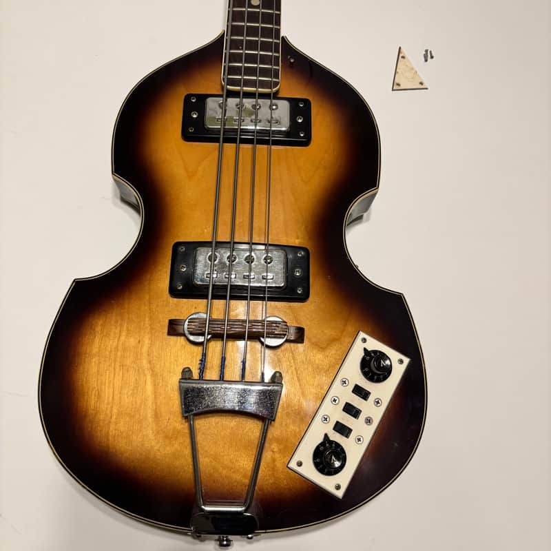 Geeco Apollo Hofner Copy Beatle Bass  500/1 1970's - Sunburst image 1