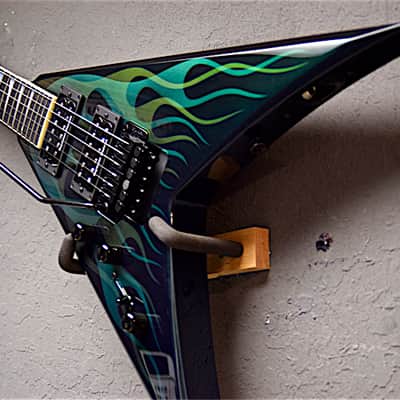 Jackson Left Handed USA KV2 King V 2017 Green Ghost Flames image 5