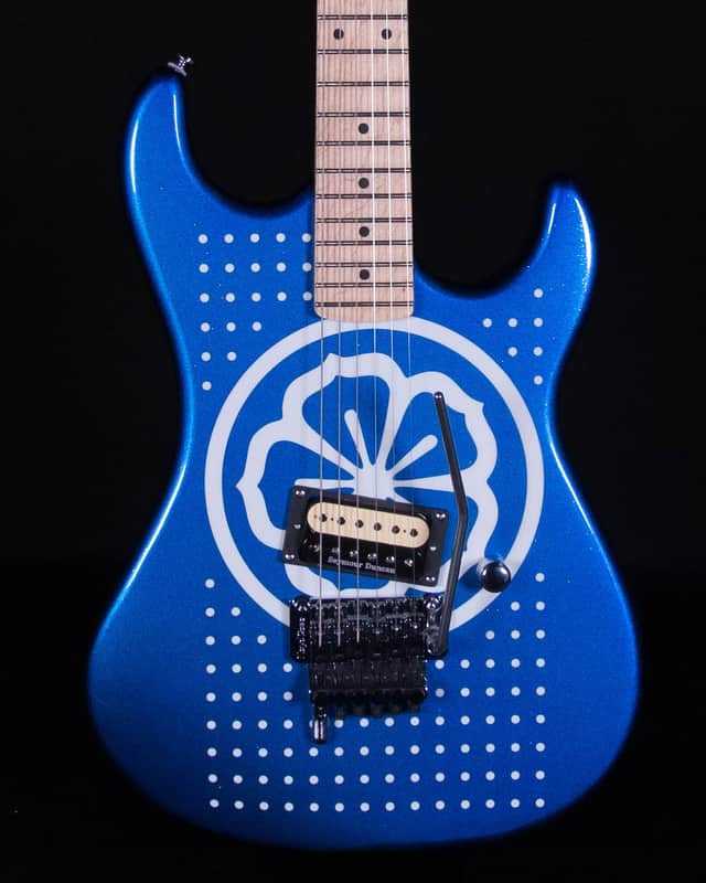 Kramer Baretta, Custom Graphics, 'White Lotus',  White Lotus Candy Blue image 1