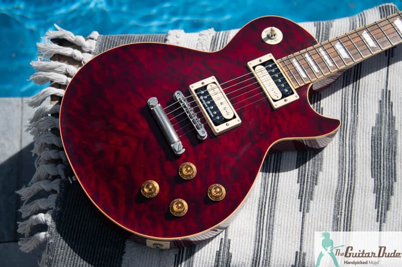 2013 Edwards by ESP E-LP-92SD/QM Limited Model Les Paul Standard w Seymour Duncan PU's! & AAAAA Quilt Top - Black Cherry Finish - Made In Japan - Pro Set-Up! image 1