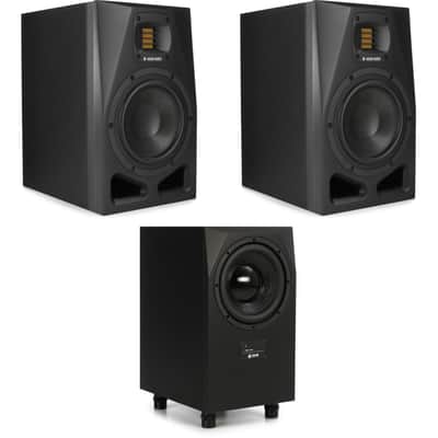ADAM Audio A7V 7-inch Powered Studio Monitor Pair with Sub10 Mk2 10 inch Powered Studio Subwoofer image 1