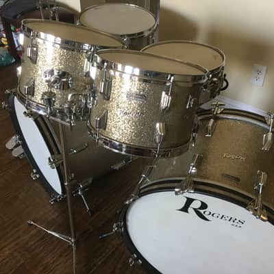 Rogers 1969 MINT Ginger Baker Silver Sparkle Drum Set image 5
