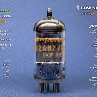 Amperex 12AU7 ECC82 • 1970 • 100% BALANCED Gm & mA tube • Very Strong NOS • Orange Globe • Philips, Heerlen ΔOB2 • Amplitrex AT-1000 Digitally Tested • Quite Very Low Noise • A-13 image 1