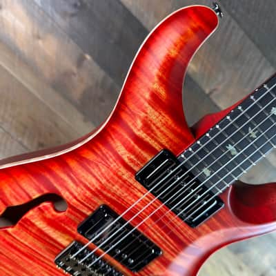 PRS Wood Library Custom 24 Fatback Semi-Hollow! - Blood Orange 425091 image 3