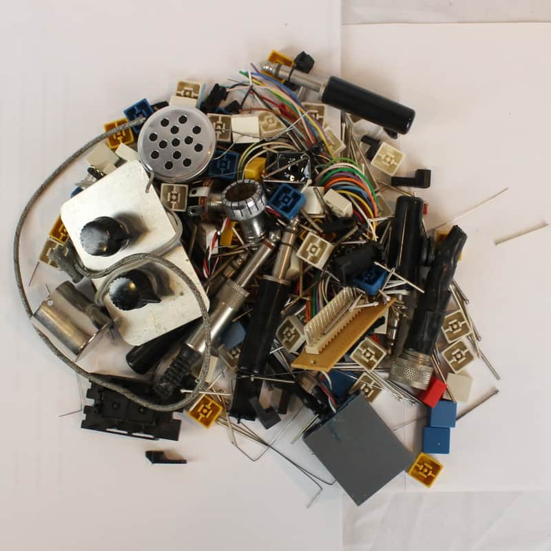 1lb Lot of Used Accordion Repair Electronic Parts - Chips, Wires, Boards, Switches, Buttons, Inputs, Hardware, Knobs, Bulbs, Spare Parts, Bits image 1