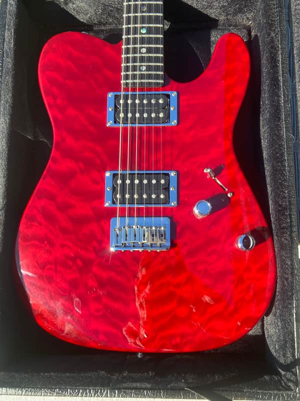 Fender QMT american deluxe telecaster 60th anniversary.  2005 - Bing cherry