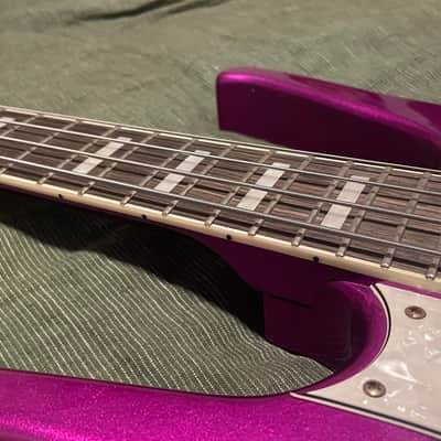 Musicvox Space Cadet MI6 Bass Guitar 2016 ish - Purple Glitter image 6
