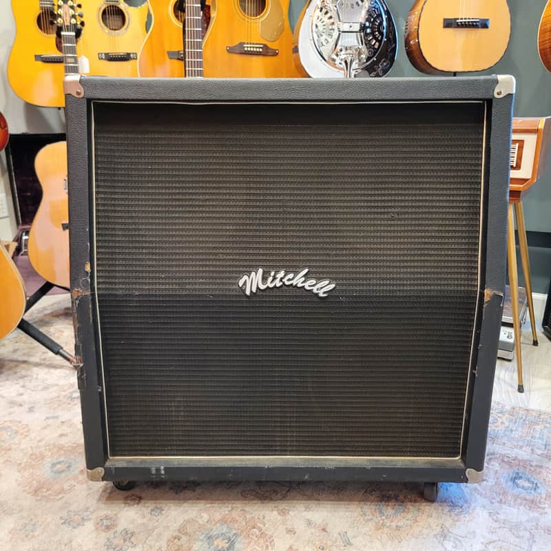 Mitchell 4x12 Cab 1977-1978 with 8 ohm G12M 25w 55 HZ Black Back Celestions - Black image 1