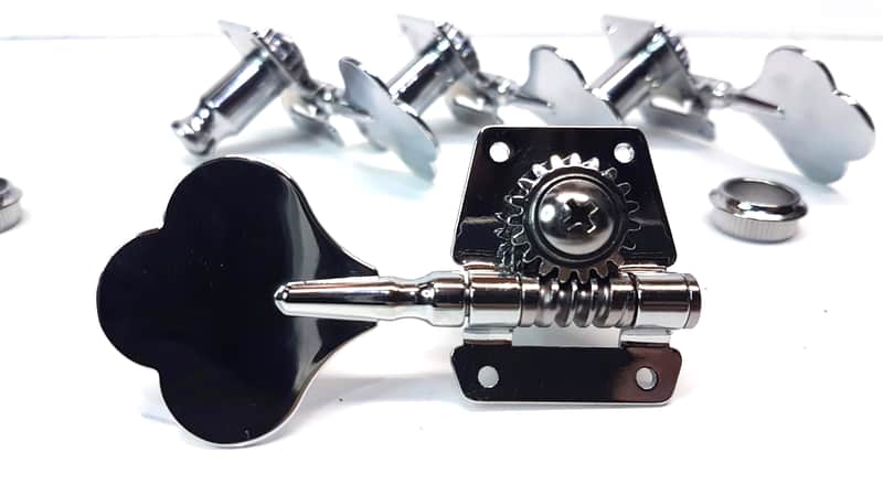 Brio 4 In-Line Open Gear Bass Tuners Right Handed. Chrome image 1