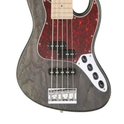 Sadowsky MetroLine 21-Fret Vintage P/J Bass-Swamp Ash Body-5 String-Nirvana Black Transparent Satin image 2