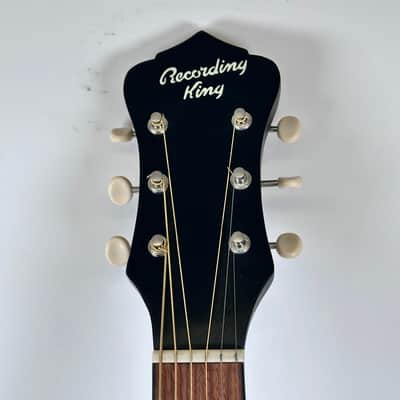 Recording King RDS-7-MBK Dirty 30's Series 7 Dreadnought Acoustic Guitar w/ Hard Case image 7