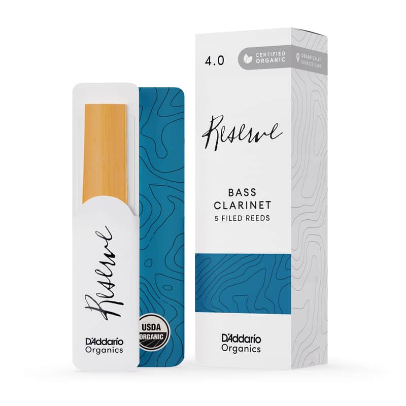 D'Addario Organic Reserve Bass Clarinet Reeds, Strength 4.0, 5 Pack image 1