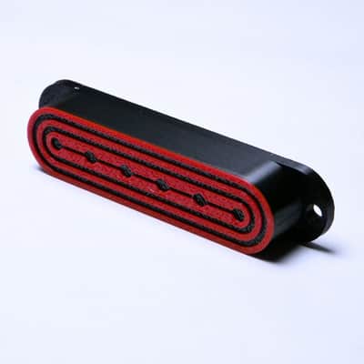 Custom Single Coil Pickup Covers (No Holes) Set of 3 - Black/ Red-Deco image 3