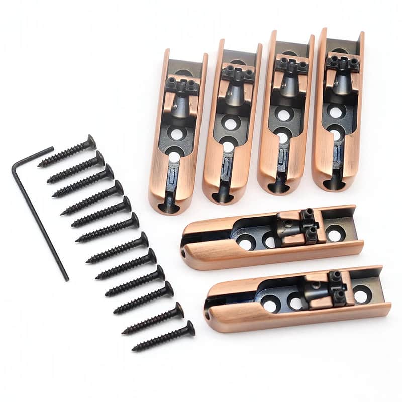 6 Piece 6 String Bass Single String Bridge in Red Bronze image 1