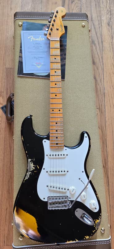 Fender Stratocaster Custom Shop '56 Limited Edition Heavy Relic 2024 - Black Over Sunburst image 1