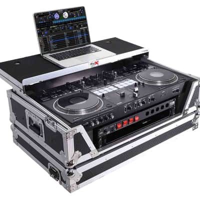 PROX XS-REV71K2U WLT LED ATA Style Flight Case for Pioneer DDJ-REV7 DJ Controller with 2U Rack Space Laptop Shelf Wheels LED image 2