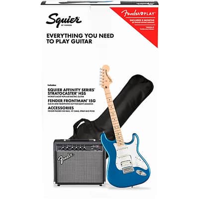 Squier Affinity Series Stratocaster HSS Electric Guitar Pack, Maple Fingerboard, Lake Placid Blue, Gig Bag, 15G - 120V TGF33 image 8