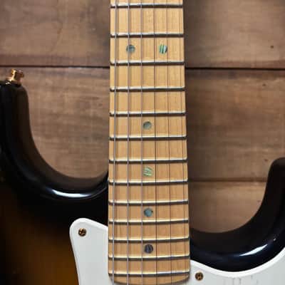 2004 Fender 50th Anniversary Limited Edition American Deluxe Strat MP 2 Tone Sunburst image 9