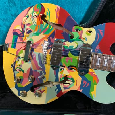 Epiphone Casino the Beatles let it be vintage vinyl design 2018 Hand painted image 2