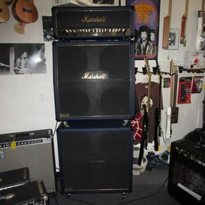 Marshall 1962-1992 30th 6100LE Anniversary BLUE 100 watt FULL Stack near Mint w/ original shipping image 23