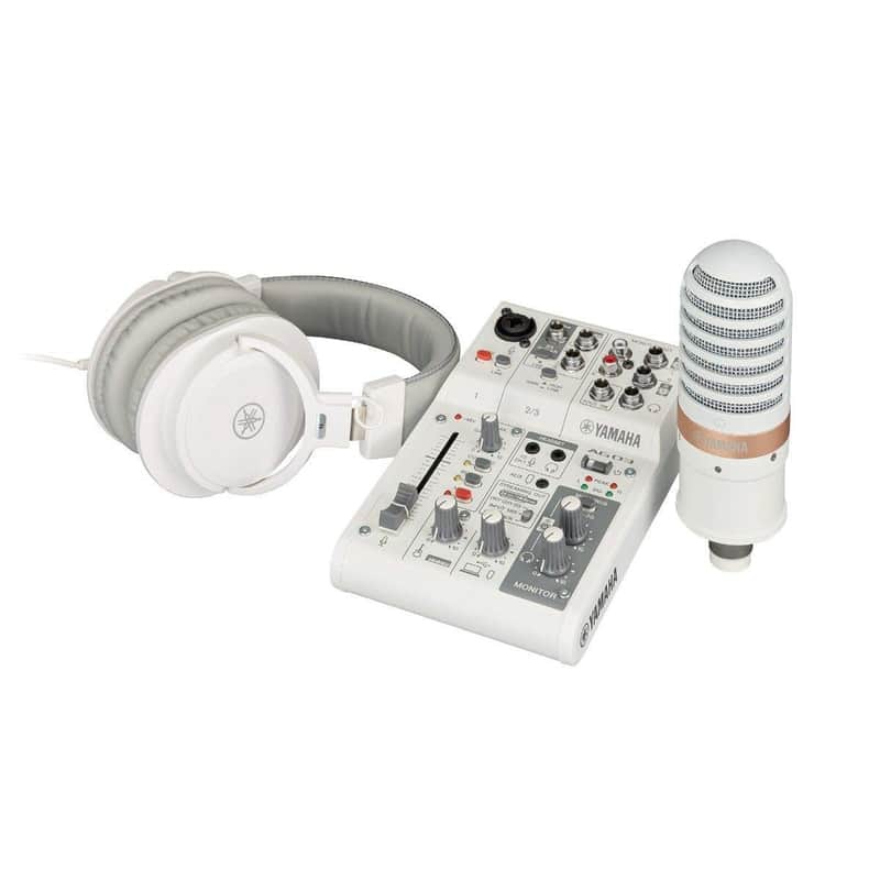 Yamaha AG03MK2 Mixer/USB Audio Interface Live Streaming Pack (3-Channel) (White) Restock Deal image 1