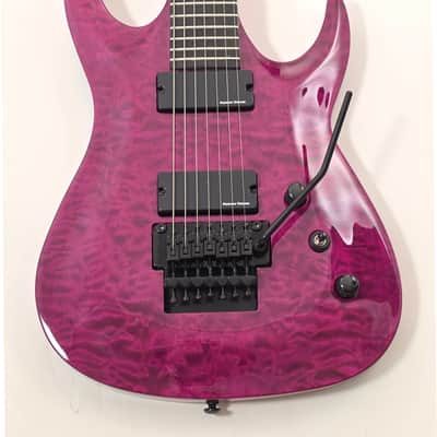 Agile 7 String Electric Guitar w/Floyd Rose 27" Scale Interceptor Pro 727 EB EMG Tribal Purple image 3