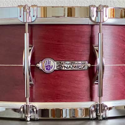 Black Swamp Percussion Dynamicx 6.5" X 14" 2024 RARE PURPLEHEART SOLID SHELL with STERLING SILVER INLAY Snare Natural Finish. Craviotto build quality. Brand new unplayed condition. image 1