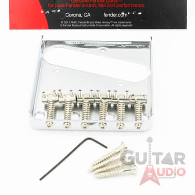 Genuine Fender Vintage-Style 6-Barrel-Saddle Telecaster/Tele Bridge - CHROME image 3