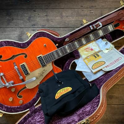 2017 Gretsch USA Custom Shop G6120WCST in Orange with orig. hard shell case and case candy image 24