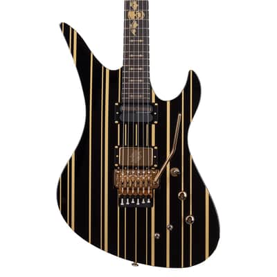 Schecter Synyster Gates Custom-S Guitar - Black w/Gold Stripes - Open Box image 1