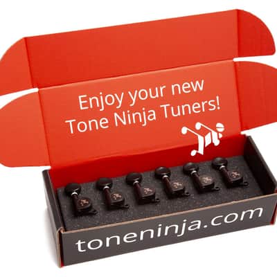 Genuine Tone Ninja Tuners, 6 Inline, Butterbean Button, Black
